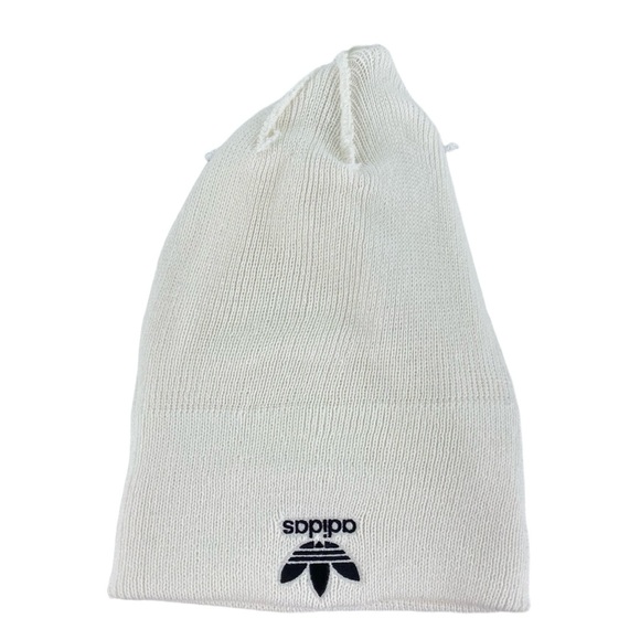 Adidas Originals Trefoil White Womens Fit Knit Beanie - Picture 4 of 11